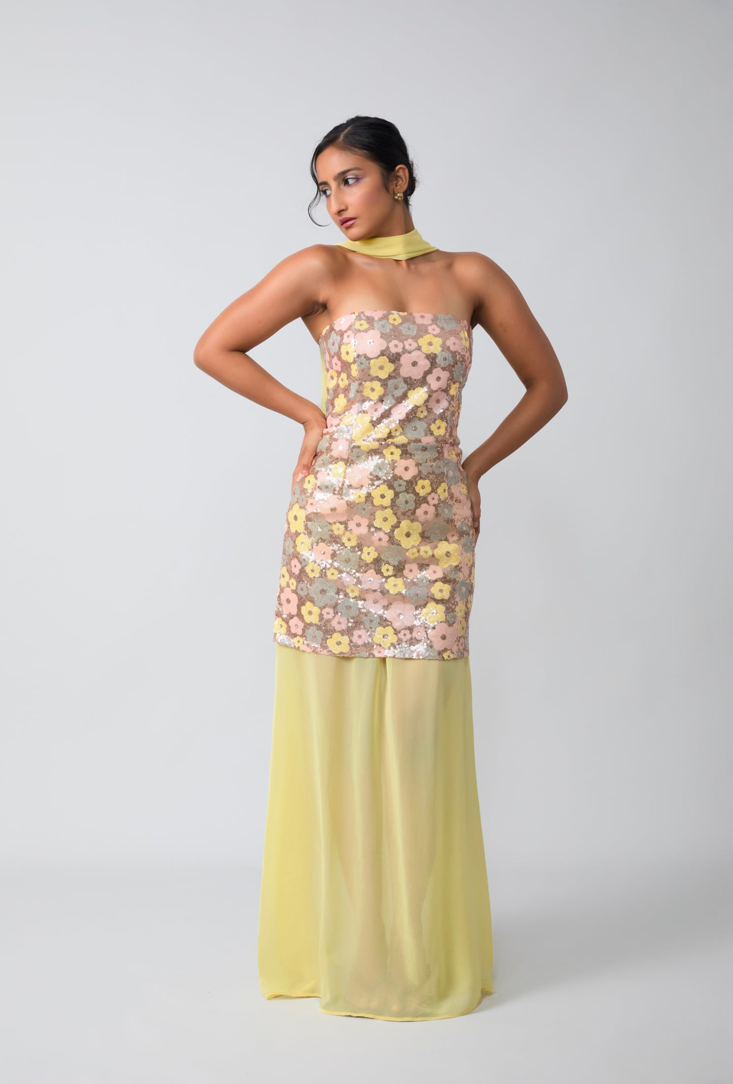 Sunspell dress with detachable skirt & dupatta